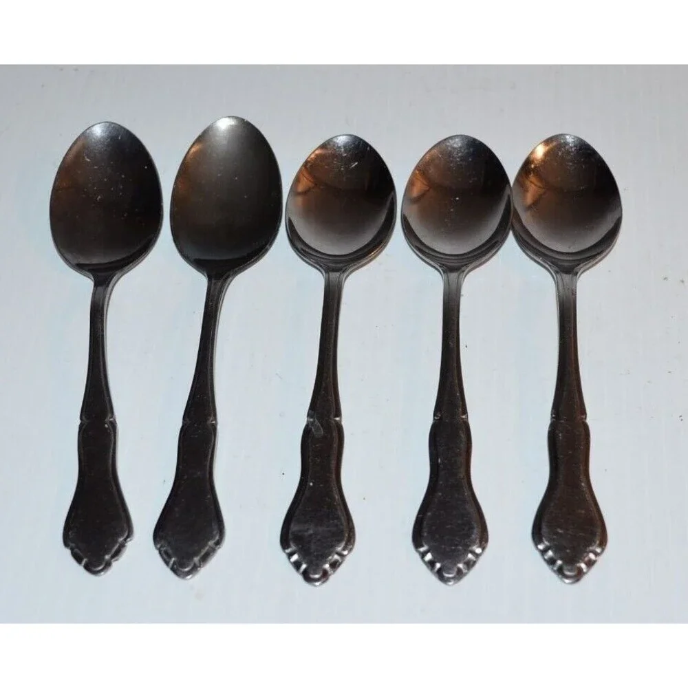 Vtg 5 Pc Lot Stanley Roberts MAJESTY Stainless Rogers soup‎ spoon 7